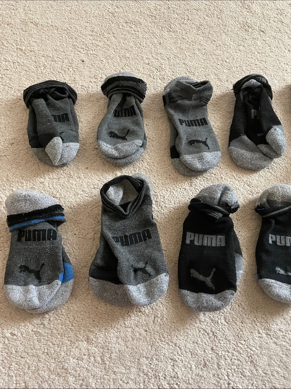 Puma Men’s Low-Cut Athletic Socks - Gray & Black (10 Pack)